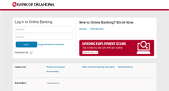 Desktop Screenshot of onlinebanking.bankofoklahoma.com